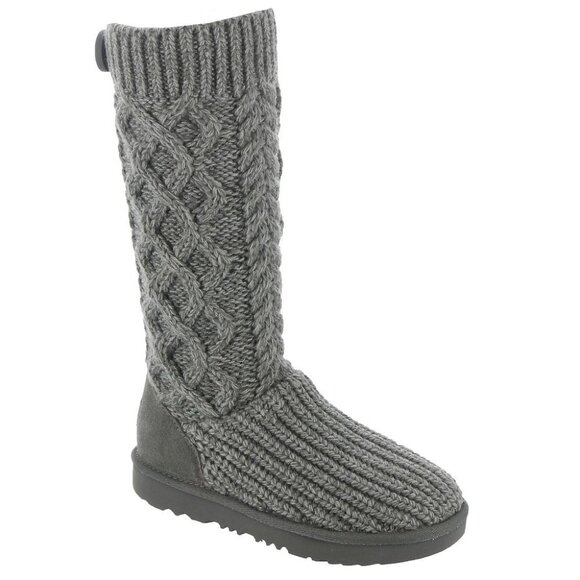 UGG Unisex-Child Classic Cardi Cabled Knit Boot, Grey - Picture 1 of 1